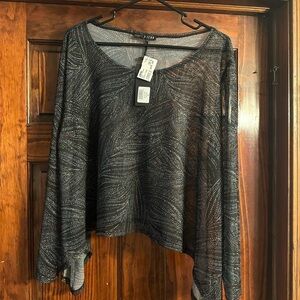 IZ Byer Black Sheer Women's Top